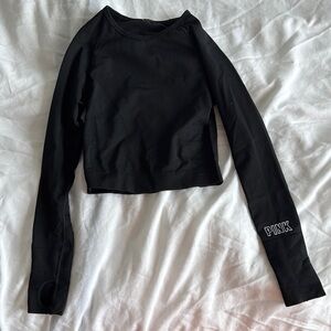 Black Long Sleeve Crop Top by PINK Victoria's Secret